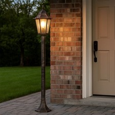 Lampe D'Extérieur Lampadaire Balcon Terrasses Lanterne Bronze LED H 120 CM