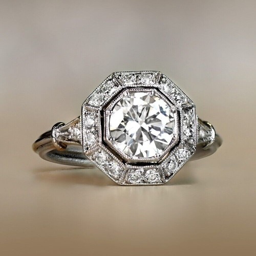 Bague fiançailles halo - de,