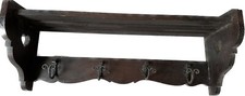 Étagère/ Porte-Manteaux Bois et Fer Forge - Origine Alsace vers 1900