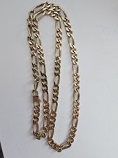 Chaîne Figaro Véritable Plaquée Or Poinconer Pour Homme