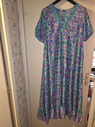 Robe longue vert bleu rose - robe,