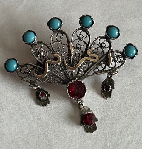 Broche argent filigrane perles - broche,