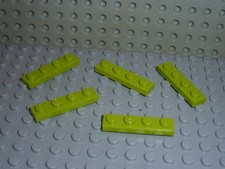 5 x LEGO Lime plate 1x4 ref