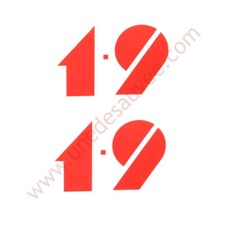 AUTOCOLLANT STICKER - LOGO " 1.9 " AILE ARRIERE PEUGEOT 205 RALLYE 1.9 KIT DE 2