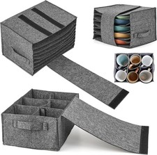 Lot de 2 porte-assiettes et porte-tasses en feutre pour camping-car - Pour 8... 