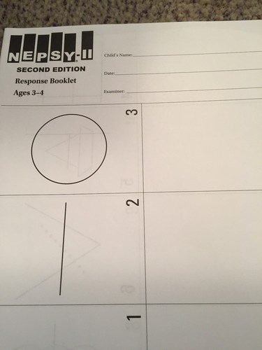 Nepsy response form - ages, 3-4