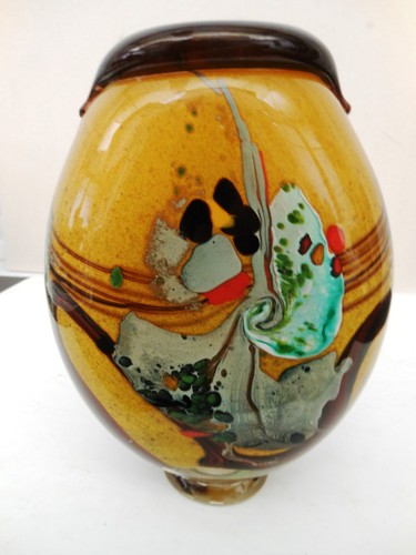 Vase verre souffle artisanal - vase,