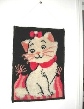 Tapisserie Hello Kitty murale en laine, création fait main