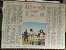 Calendrier des postes 1959
