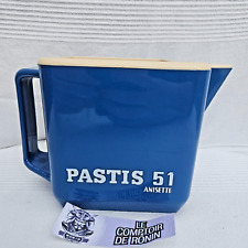 Ancien PICHET-CRUCHE-CARAFE PASTIS 51 / PERNOD 45 Anisette En Plastique Bleu BAR
