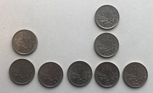 Lot pièces 5 francs - 5,