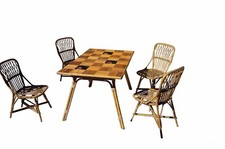 Table chaises rotin - table, et