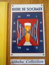 Plaque émaillée BIERE SOCHAUX  email  rectangulaire 14.5*23 cm alsace