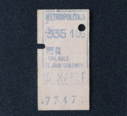 Ancien ticket paris - ticket, métro