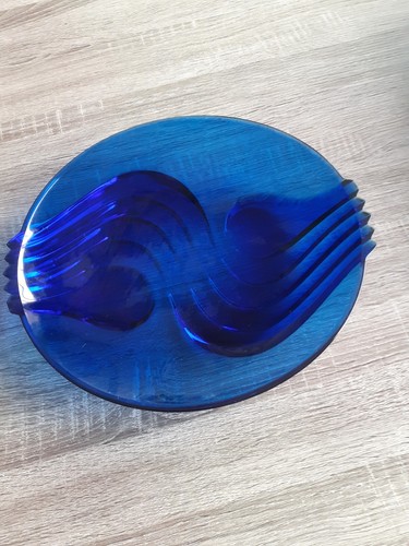 Coupe verre bleu cobalt - en,