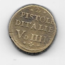 Rare Poids monétaire de deux pistoles d’Italie Vd IIII très bon état