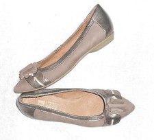 MAM’ZELLE ballerines cuir velouté taupe et cuir métallisé P 36 TBE
