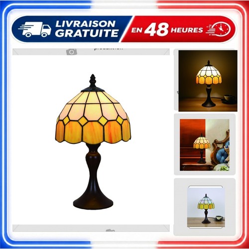 Lampe table tiffany - lampe, jaune