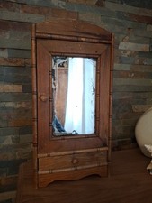 Ancienne armoire poupée. Décor Bambou Art Nouv /French Doll Wardrobe Vintage