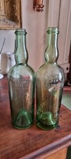 lot 2 Bouteilles de Chartreuse  vides 0.75l verre moulé  sablées années  1940/50