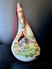 Gourde en Grès Peinte à la Main par l'Artiste RO, Signée CAZALS -Chalet & Nature