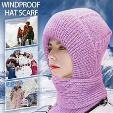 Chapeau tricoté en laine pour femmes ensembles de chapeaux de ski femme coupe-vent hiver extérieur tricot écharpe