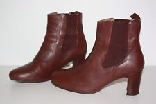 BENSIMON  Bottines Boots à Enfiler cuir Prune Bouts Ronds T 39 BE