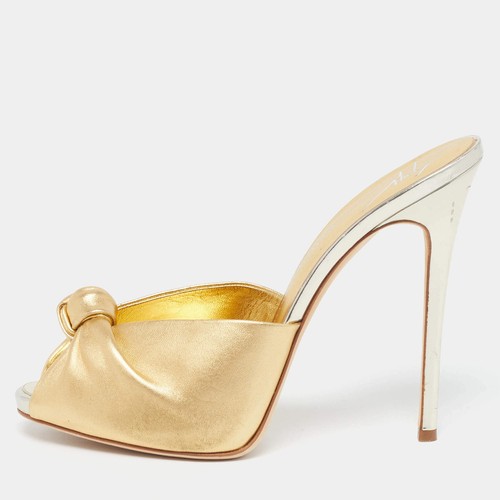 Mules cuir doré giuseppe - cuir,