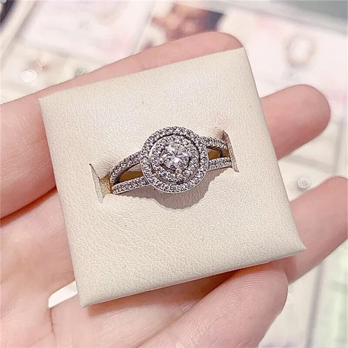 Bague double halo étincelant