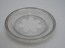 ASSIETTE RONDE EN ARGENT MASSIF POINCON MINERVE 1 ER TITRE ET CRISTAL