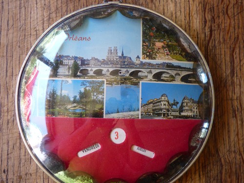 Ancien cadre rond verre bombé - cadre,