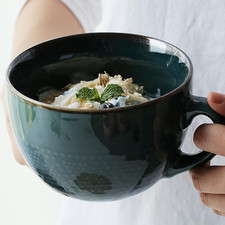 XXL Ceramic Coffee Cup & Soup Mug - 24oz Porcelain Bowl for Cereal & Ramen