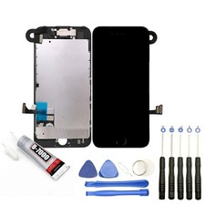 ECRAN COMPLET: VITRE TACTILE + LCD POUR Iphone SE 2020 NOIR + OUTILS+COLLE