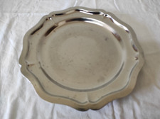 Plat de service rond en inox  28 cm de diamètre