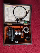 Leica elmar 3.5/65 macro avec soufflet et visoflex dans coffret bois