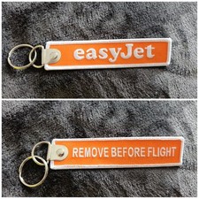 Porte Clé Brodé Avion Flamme