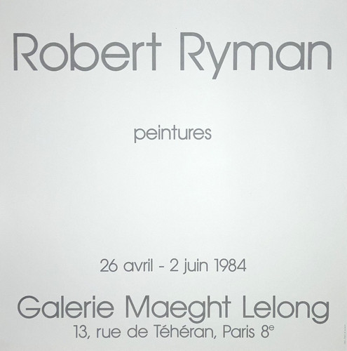 Robert ryman affiche originale - ryman,
