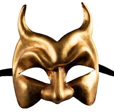 Masque de Venise Diable couleur Doré en Papier Mâché Authentique Vénitien # 365 