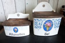 anciennes boite sel et allumettes faïence tchèque