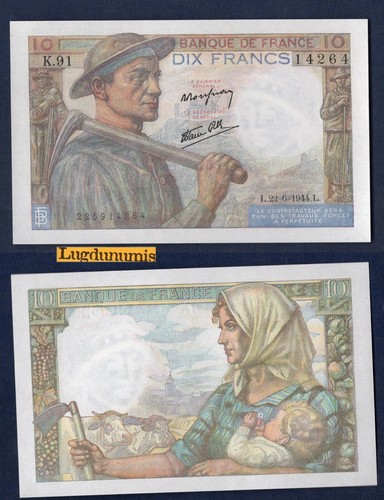 Francs mineur 6 1944 - 10,