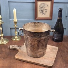 Seau à champagne ancien patiné – métal vintage - Champagne Bucket – Heavy Patina