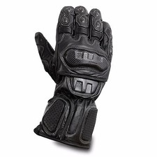 Gants Longs Sport En Cuir Noir