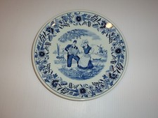 Delft's Petrous Regout Plate, Dutch Figurals, Blue/White