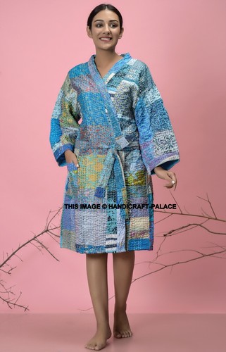 Peignoir soie turquoise - en,