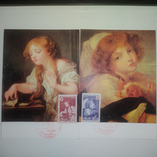 Lot fdc carte maximum jour 1 Croix rouge 1971 GREUZE Tournus Yt 1700-1701