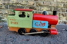 Ancien jouet train en étain locomotive soviétique grande loco vapeur métal...