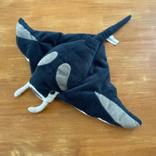 Doudou Peluche Raie Manta Noir