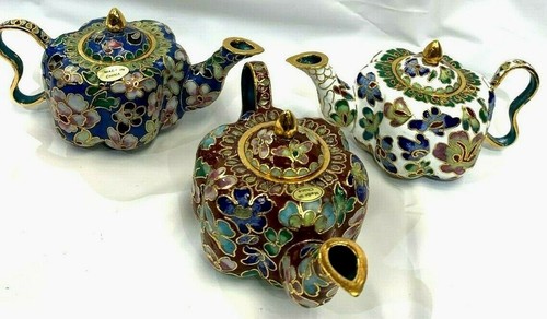 Cloisonne enamel teapot - cloisonne,