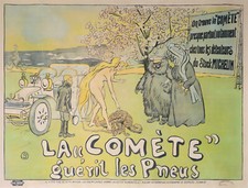 LA COMETE GUERIT LES PNEUS - BIBENDUM MICHELIN ci 1906 VINTAGE POSTER