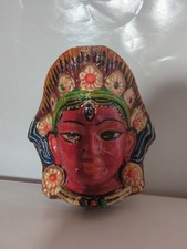 Masque mural traditionnel indien en papier mâché peint à la main – Art...